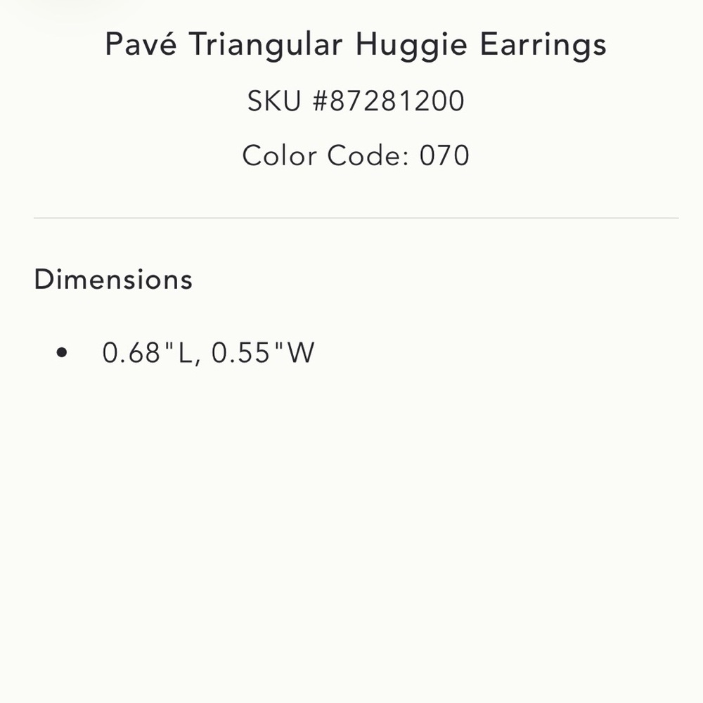 Anthropologie Pavé Triangular Huggie Earrings - Picture 11 of 11